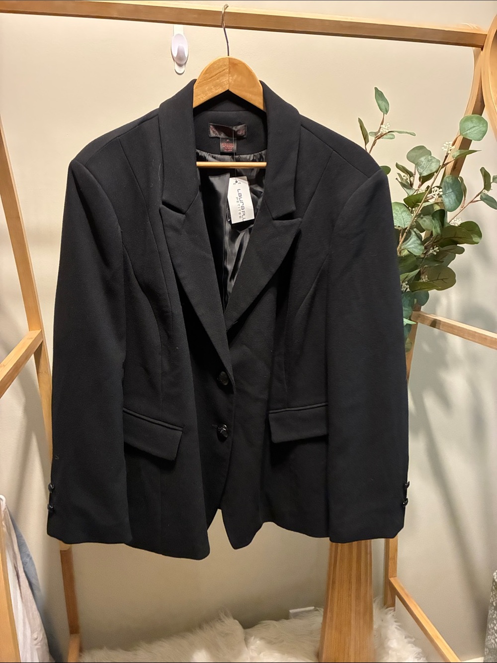NWT Laura Womens Black Tailored Blazer